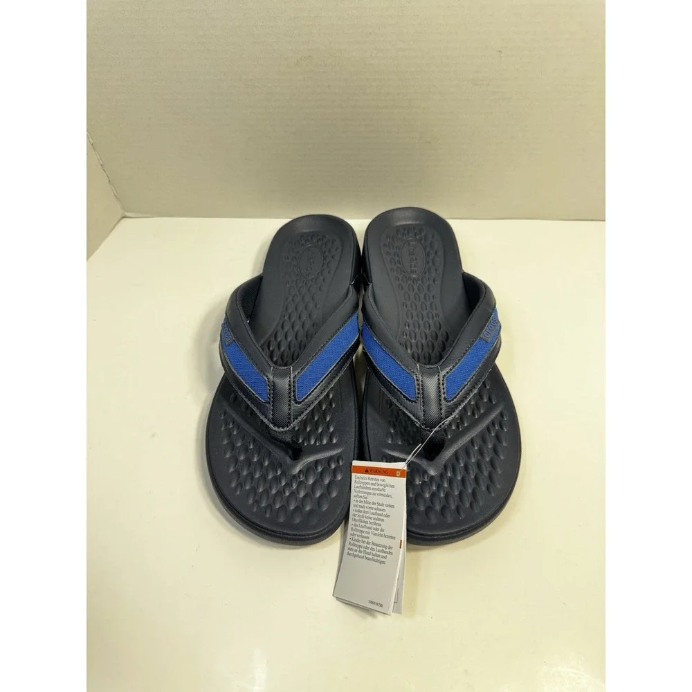 Crocs‎ Yukon Sport LiteRide Flip Flops Sandles Mens Navy Blue Slip-On Thong - 12